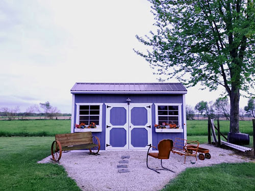 tiny house in a large yard