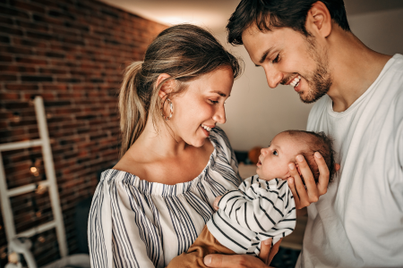 happy new family with baby happy new family with baby