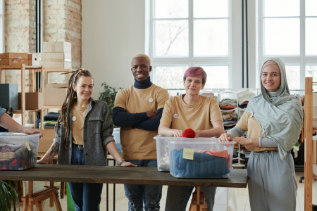volunteers at a non-profit