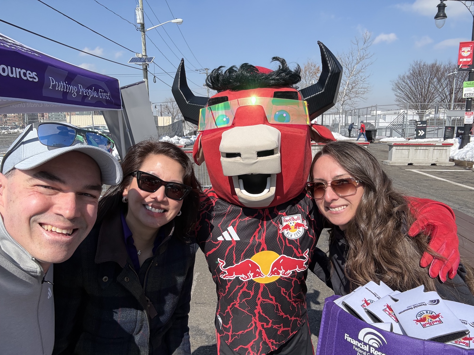FRFCU team with Red Bull mascot
